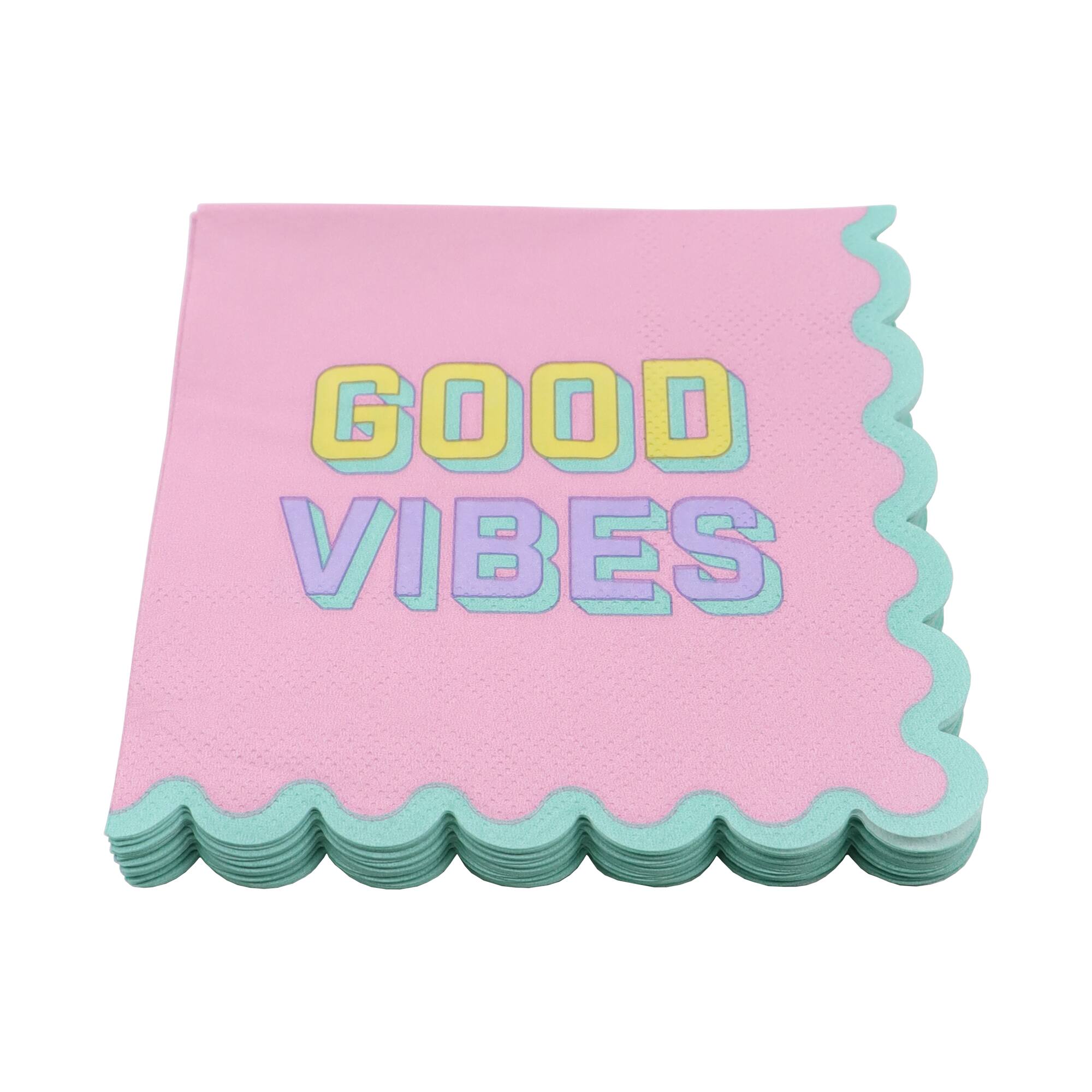 24 Packs: 20 ct. (480 total) Good Vibes Beverage Napkins by Celebrate It™